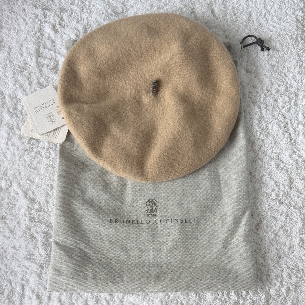 Brunello Cucinelli Tan Beret